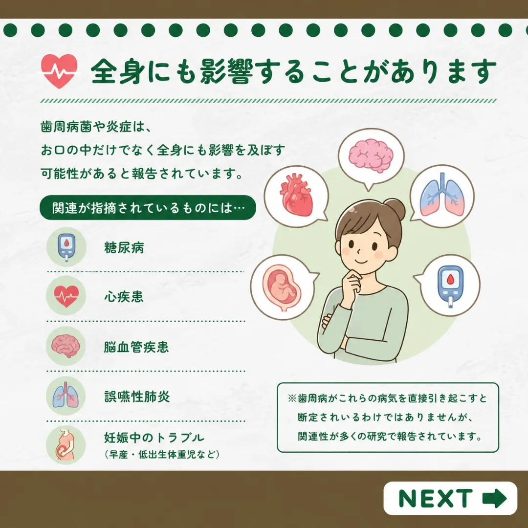 🦷【歯周病は、お口だけの病気ではないかもしれません】🌿